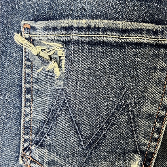 MOTHER The Insider Crop Step Fray Straight Leg Jeans Size 25 Mid Rise - Picture 8 of 11